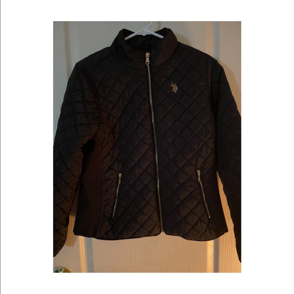 Black U.S. Polo Assn. Women’s Puffer Jacket - Size Large
